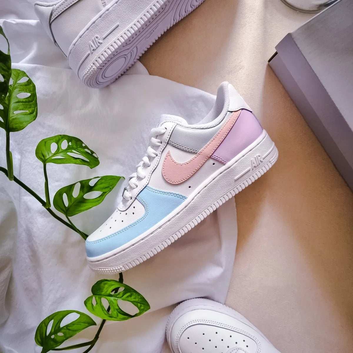 Pastel Pink Baby Blue Custom Air Force 1
