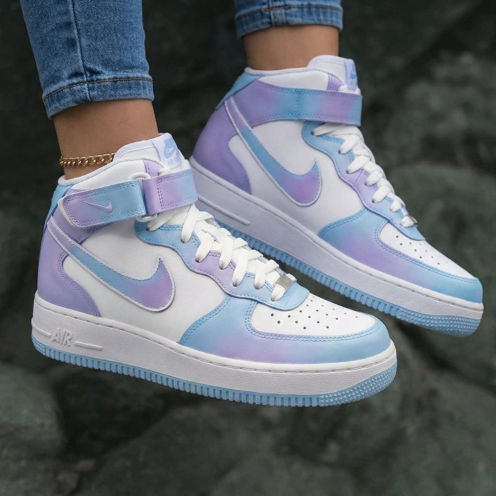 Pastel Purple Baby Blue Custom Air Force 1