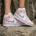 Paw Print Baby Pink White Grey Custom Air Jordan 1