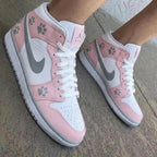 Paw Print Baby Pink White Grey Custom Air Jordan 1