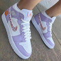 Paw Print Splatter Swoosh Orange Light Purple Custom Air Jordan 1