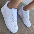 Pearl-Embellished Custom Air Force 1 Weeding Shoes