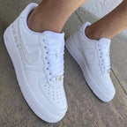 Pearl-Embellished Custom Air Force 1 Weeding Shoes