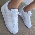Pearl Embellished Satin Lace Gold Lettering White Gold Weeding Custom Adidas