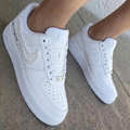 Pearl Lace Rhinestone Decorated Weeding Custom Air Force 1