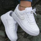 Pearl Lace Rhinestone Decorated Weeding Custom Air Force 1