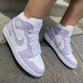Pearl Rhinestone Swoosh Always Forever Lavender White Custom Air Jordan 1