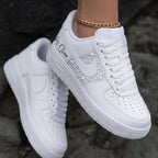 Pearls Rhinestones & Handwritten Date Custom Air Force 1 Weeding Shoes
