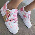 Pink Panther Paw Prints White Baby Pink Custom Air Force 1