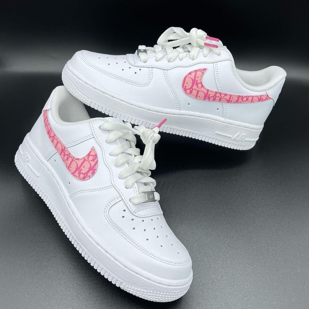 Pink Pattern White Custom Air Force 1