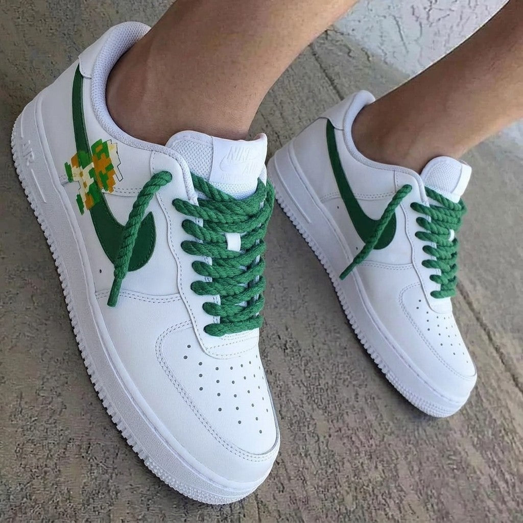 Pixel Super Mario Green Yellow Custom Air Force 1