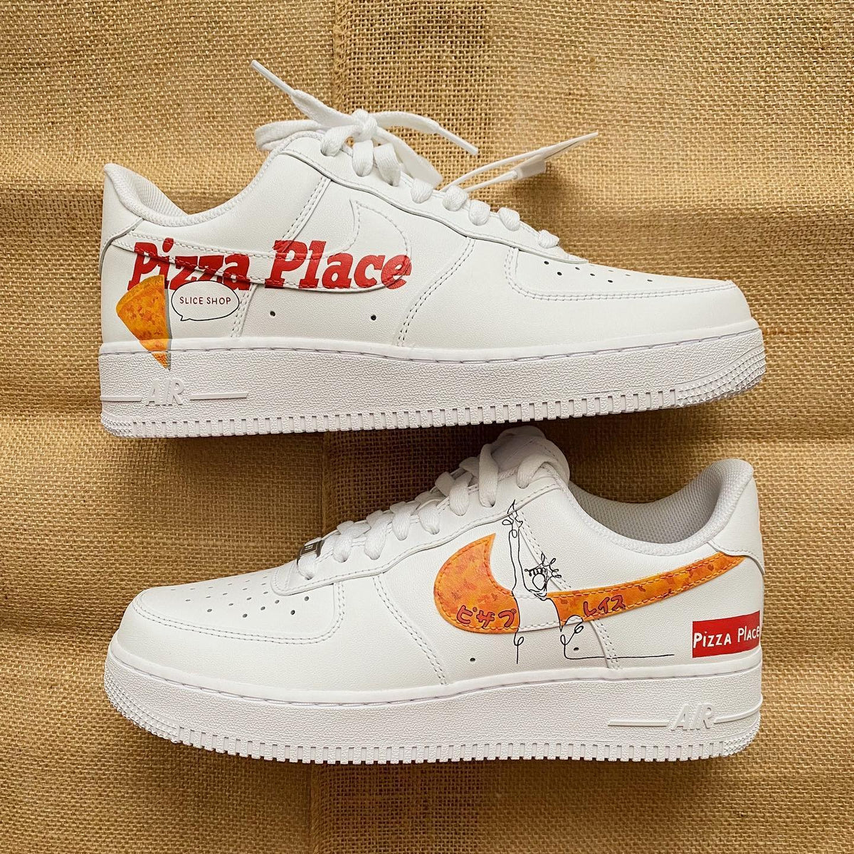 Pizza Place Theme White Custom Air Force 1