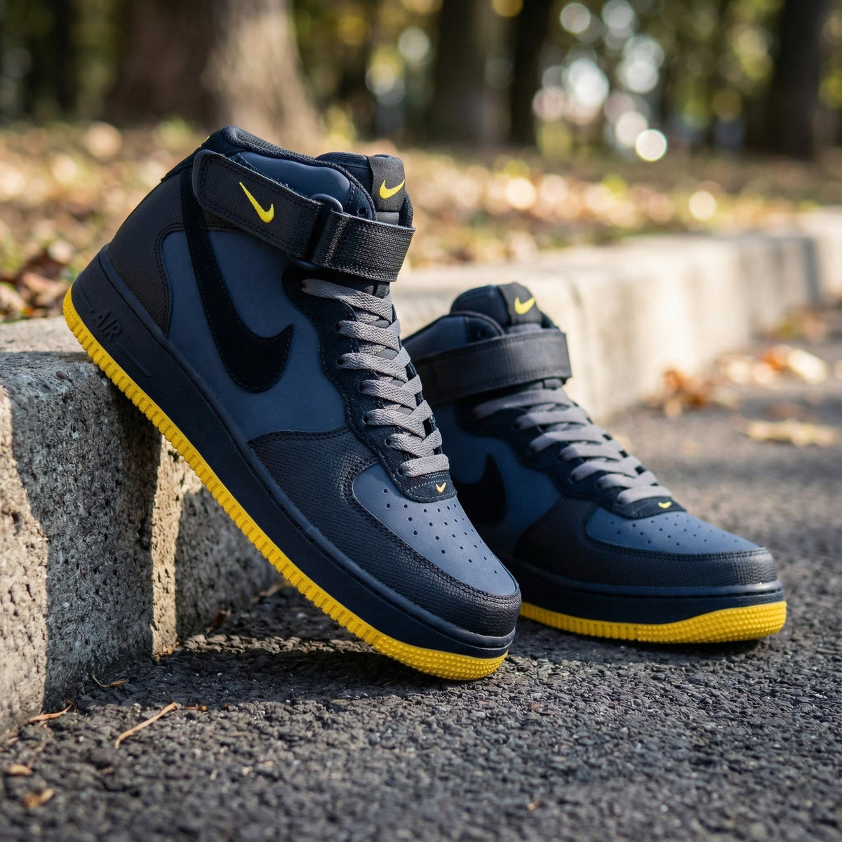 Plain Navy Yellow Custom Air Force 1