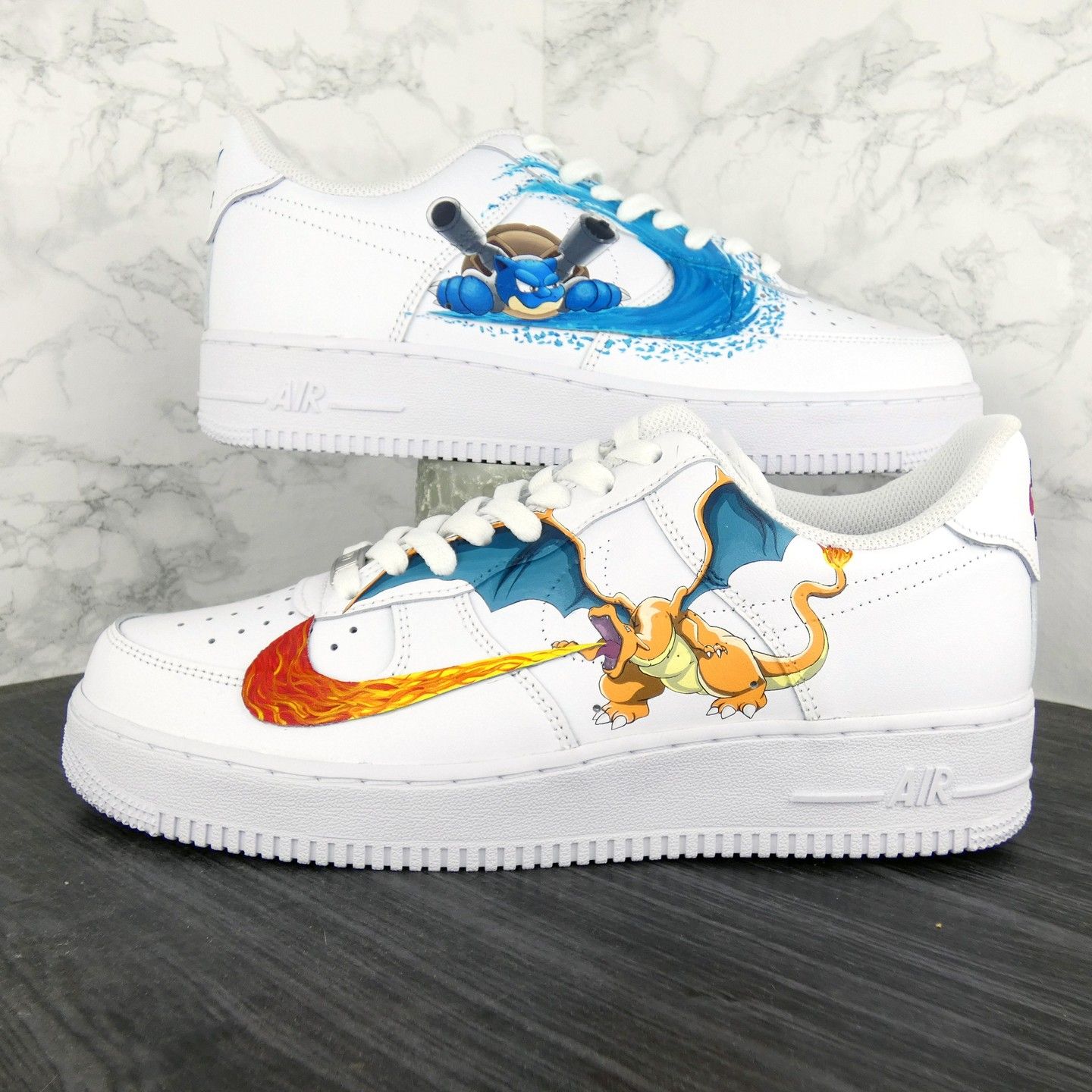 Pokemon Theme Blue Orange Custom Air Force 1