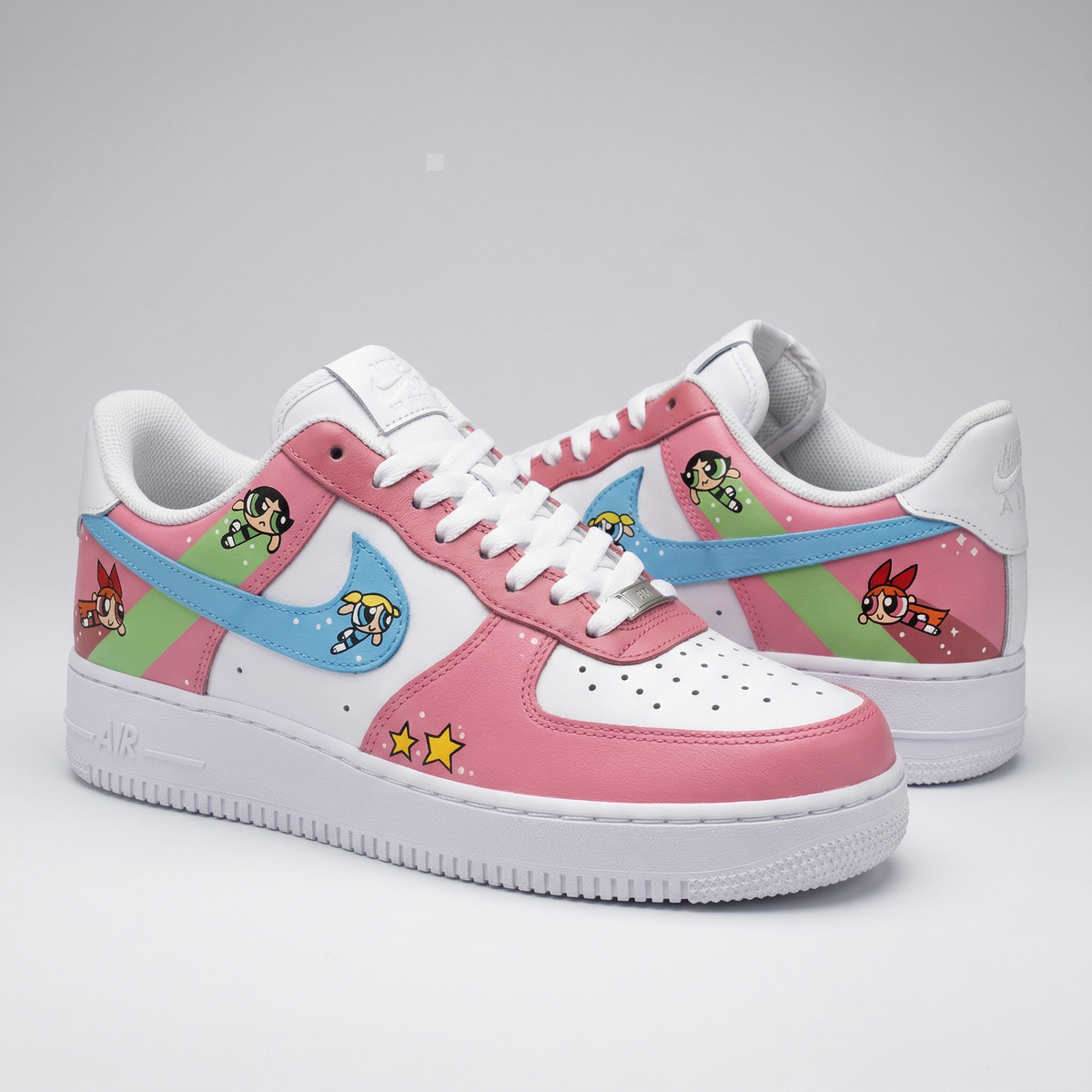 Powerpuff Girls Cartoon Baby Pink Blue Green Custom Air Force 1