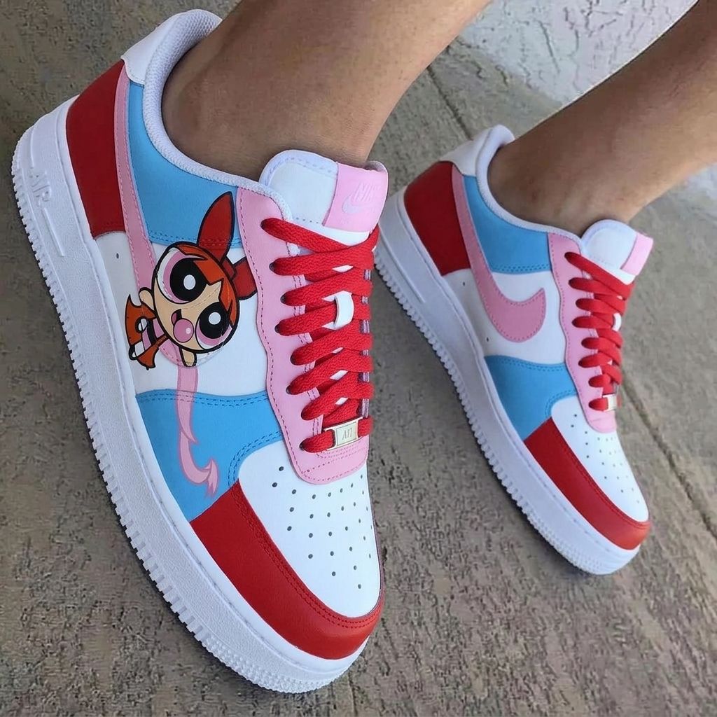 Powerpuff Girls Red Baby Pink Baby Blue Custom Air Force 1