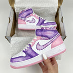 Psychedelic Pattern Baby Pink Purple Custom Air Force 1