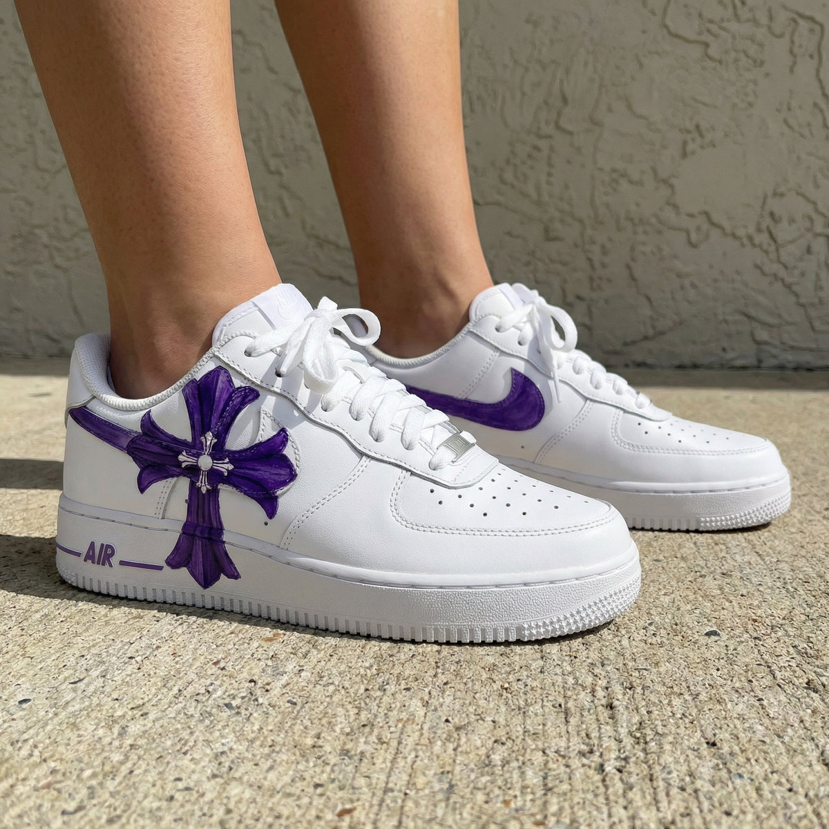 Purple Cross White Purple Custom Air Force 1