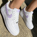 Purple Flowers Green Custom Air Force 1