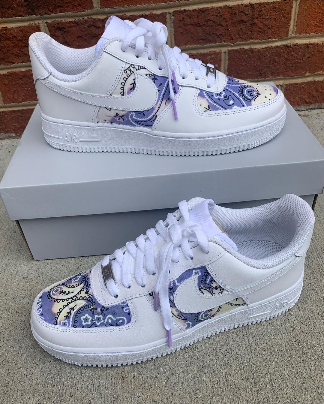 Purple Paisley White Custom Air Force 1