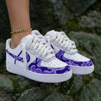 Purple Swirl Pattern White Purple Custom Air Force 1