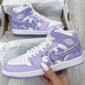 Puzzle Pattern Lilac White Custom Air Jordan 1