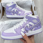 Puzzle Pattern Lilac White Custom Air Jordan 1