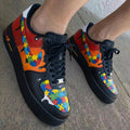 Puzzle Pattern Red Orange Black Custom Air Force 1