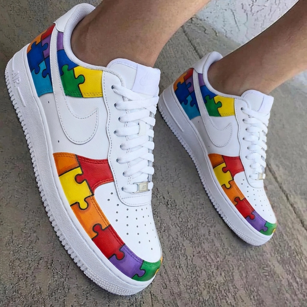 Puzzle Pieces Colorful Custom Air Force 1