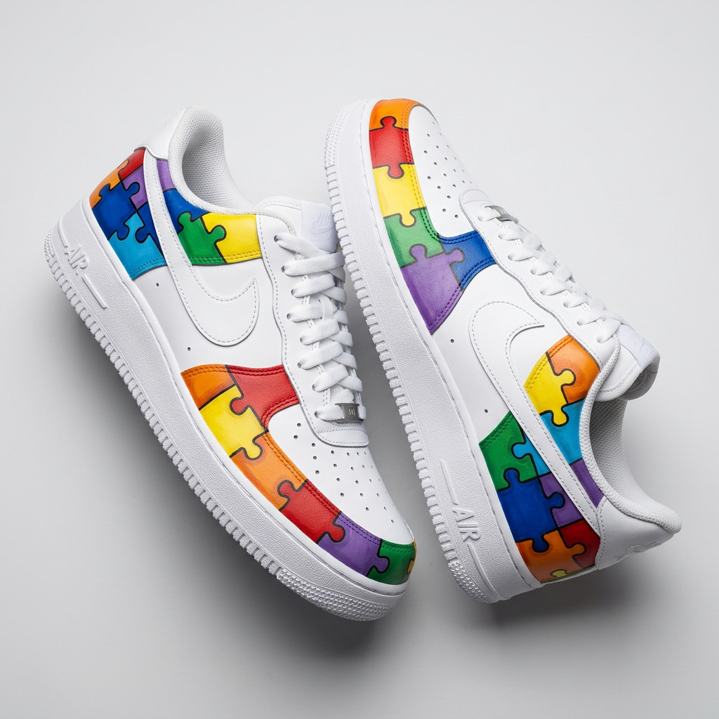 Puzzle Pieces Colorful Custom Air Force 1