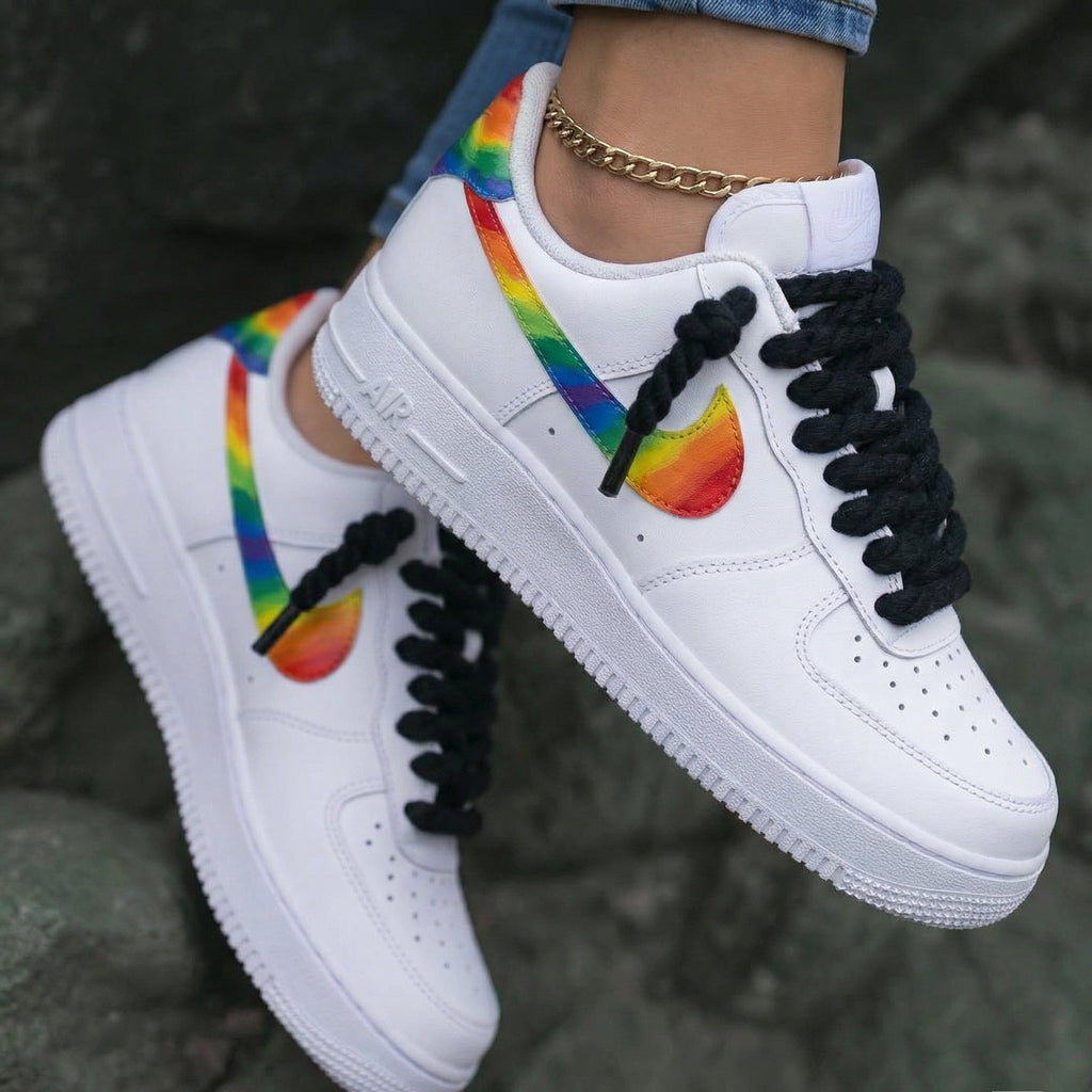 Rainbow Black Custom Air Force 1