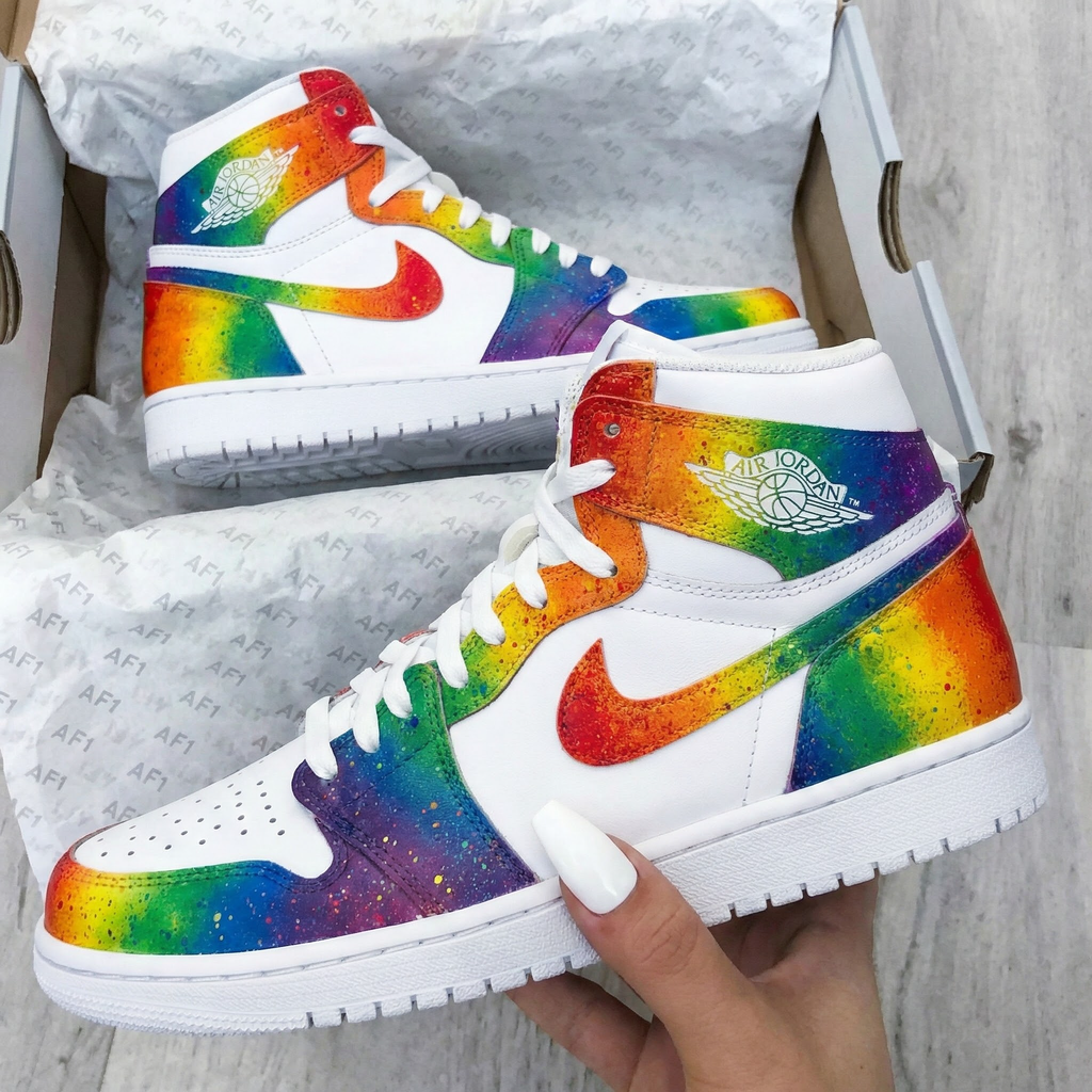 Rainbow Color Custom Air Jordan 1