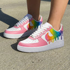 Rainbow Drip Baby Pink Custom Air Force 1