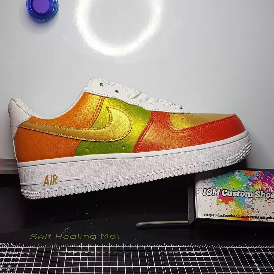 Rainbow Orange Green Custom Air Force 1