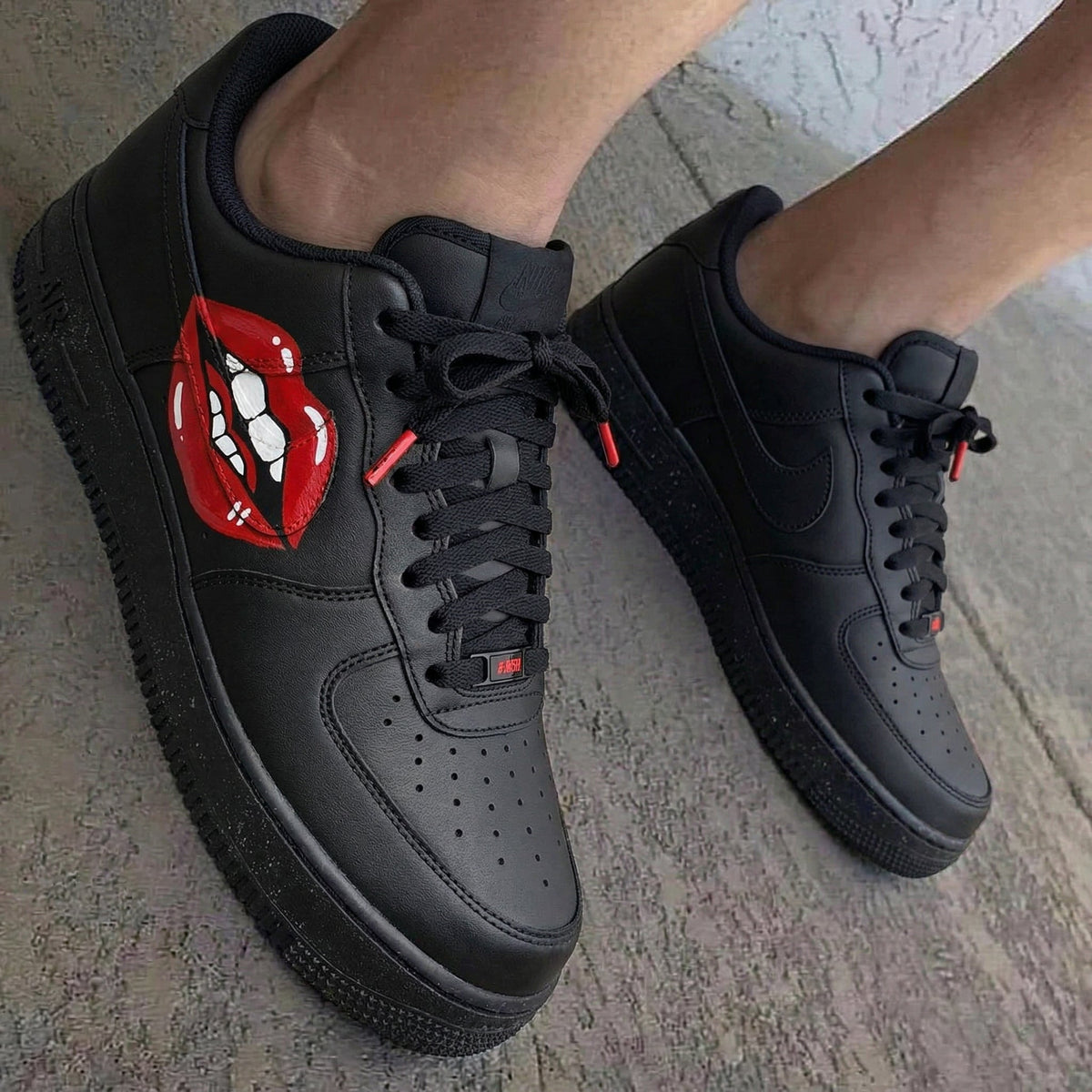 Red Lips Black Custom Air Force 1