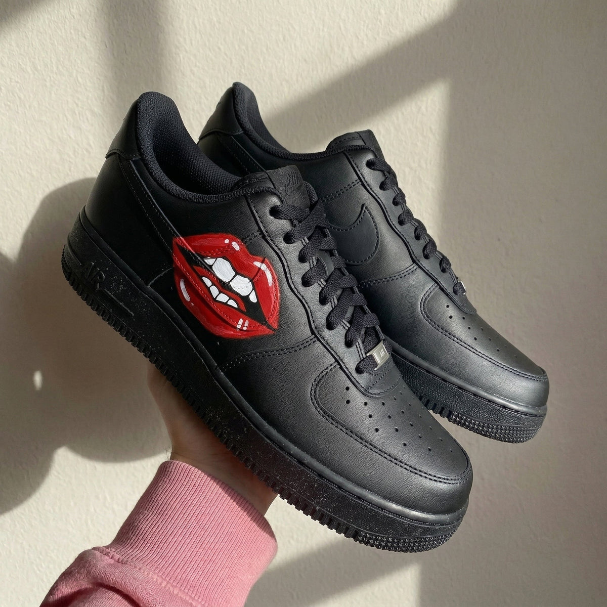 Red Lips Black Custom Air Force 1