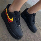 Red Yellow Drip Black Custom Air Force 1