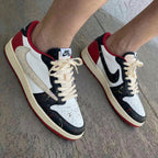 Rhinestone Swoosh Splatter Black Red Travis Scott Custom Air Jordan 1