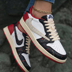 Rhinestone Swoosh Splatter Black Red Travis Scott Custom Air Jordan 1
