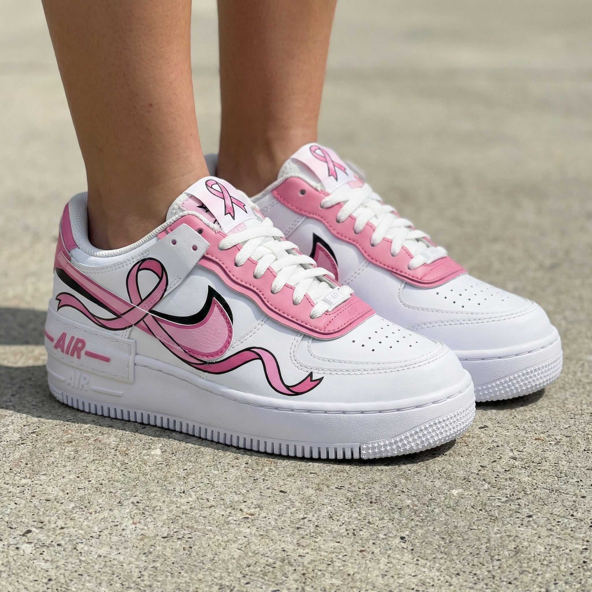 Ribbon Design Baby Pink Custom Air Force 1
