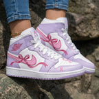 Ribbon Pattern Baby Purple Pink Custom Air Jordan 1