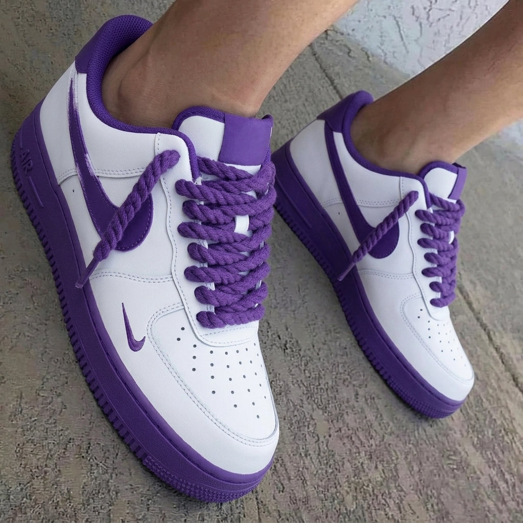 Rope Laces White Purple Custom Air Force 1