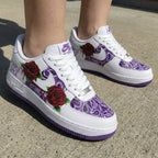 Rose and Paisley Pattern Purple Custom Air Force 1