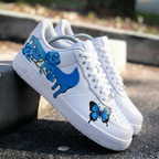 Rose Butterfly Pattern Blue Custom Air Force 1