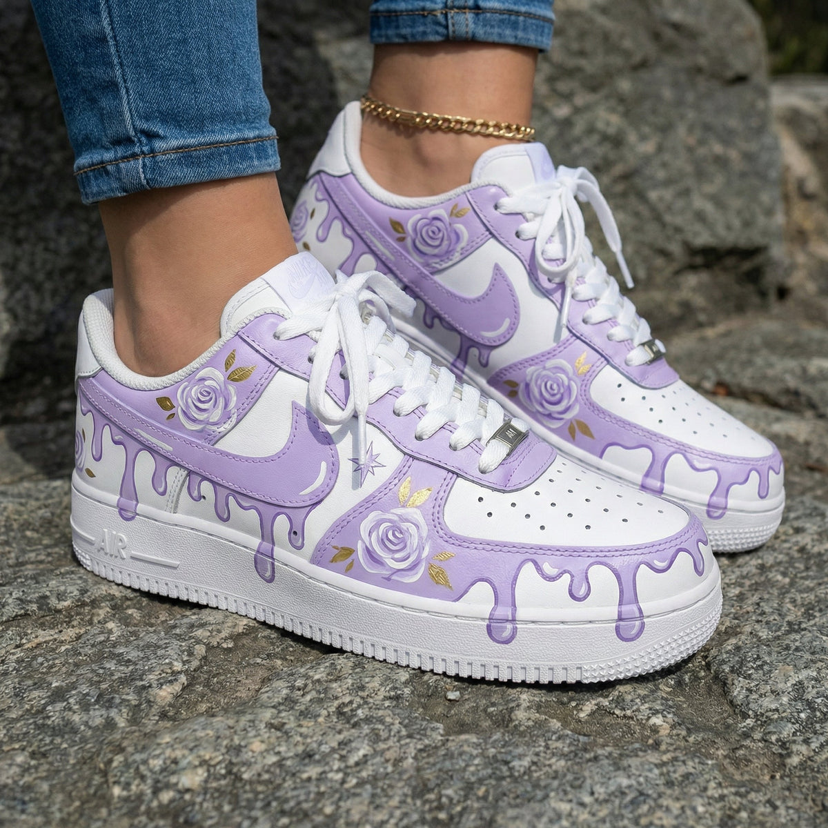 Rose Drip Purple Custom Air Force 1