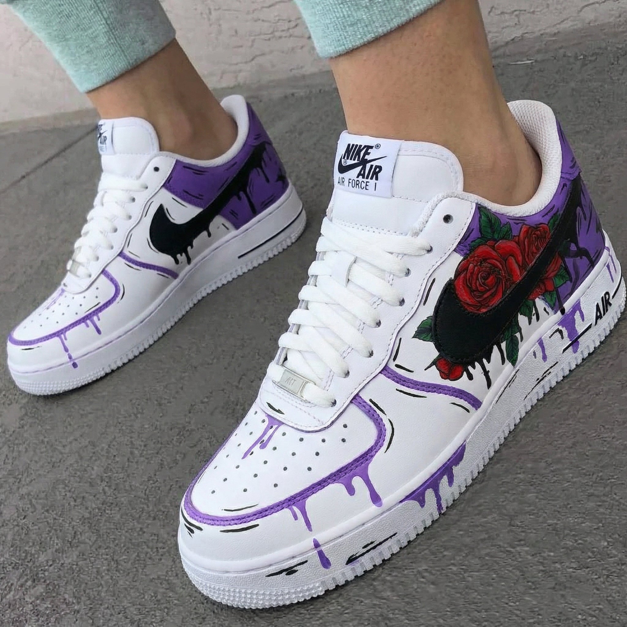 Rose Graffiti Purple Custom Air Force 1