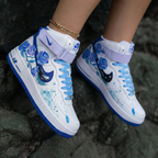 Rose Pattern Baby Blue and Lavender Custom Air Force 1