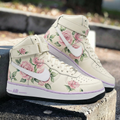 Rose Pattern Baby Pink Purple Custom Air Force 1