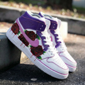 Rose Pattern Baby Pink Purple Custom Air Jordan 1