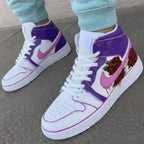 Rose Pattern Baby Pink Purple Custom Air Jordan 1